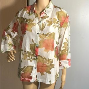 Off white Floral organza style blouse